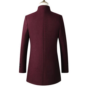 Bestseller Cappotto Trench Lungo Monopetto Tinta Unita Semplice con Colletto Rialzato <span class=keywords><strong>in</strong></span> <span class=keywords><strong>Tweed</strong></span> <span class=keywords><strong>Giacca</strong></span> da <span class=keywords><strong>Uomo</strong></span> - Product Image 6