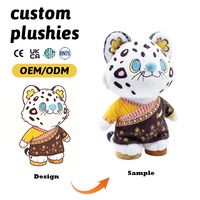 Mascotte en peluche artisanale personnalisée, cadeau d'ouverture d'entreprise, jouet en peluche personnalisé de haute qualité avec coutures durables