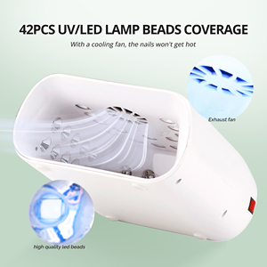 Đèn làm móng <span class=keywords><strong>UV</strong></span> LED sạc lại 108W chuyên nghiệp, làm khô nhanh sơn gel, dụng cụ làm móng nghệ thuật, sử dụng được cho bàn và cầm tay - Product Image 5