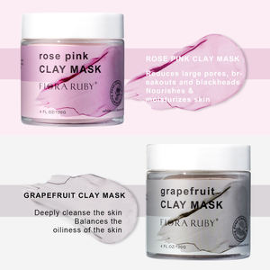 Mascarilla Facial Orgánica de Belleza de Marca Privada OEM ODM con 9 Tipos de Arcilla: Rosa, Arándano, Aguacate - Product Image 3