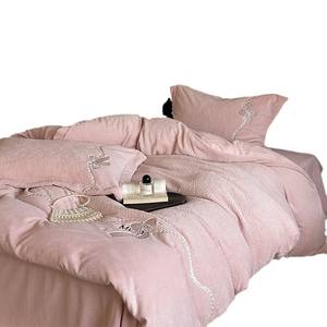 Juego de Funda de Edredón de Lana de Leche Duoximeimiankang, 4 Piezas, Diseño Floral, Ropa de Cama para el Hogar, Cálida para Otoño e Invierno - Product Image 2