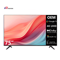 Téléviseur intelligent Android HAINA 75 pouces 4K UHD avec Bluetooth 5.1 et partage multi-écrans pour les conférences d'affaires et les hôtels