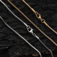 Colliers en chaîne en acier inoxydable plaqué or argent, imperméables, ne se décolore jamais, tailles 1,5 mm, type de chaîne à maillons