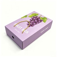 Boîte à fruits en carton ondulé personnalisée avec logo, vente en gros, haute qualité, pour raisins/tomates/avocats, impression à l'encre de soja