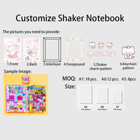 Cuaderno personalizado A5/A6/A7 con diseño de dibujos animados, cuaderno acrílico exquisito de hojas sueltas, divertido cuaderno DIY con cuentas focales de PVC.
