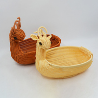Usine directe nouveau Design rotin panier Animal chien forme avec poignée pour enfants panier sac en osier ou stockage pique-nique panier