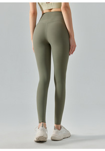 Leggings de sport taille haute pour femme, dos en V, effet seconde peau mat, ultra doux, effet push-up, extensibles, pour yoga et entraînement - Product Image 3
