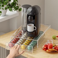 Organisateur de rangement pour dosettes de café en acrylique, support de présentation anti-poussière pour capsules de café Nespresso Vertuo