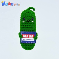 Boneka Amigurumi Rajutan Tangan Custom OEM dengan Kartu, Hadiah Positif Lucu untuk Acara Perusahaan dan Souvenir Pesta