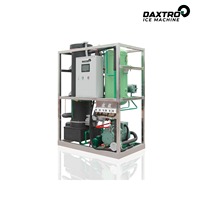 Machine à glace en tubes comestibles de 2 tonnes, commerciale, en acier inoxydable, refroidie par eau ou air, pour le refroidissement du béton et des boissons en supermarché