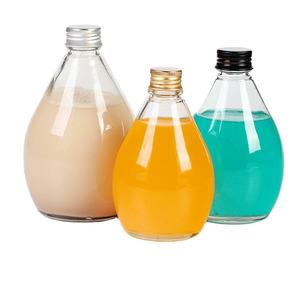 Gota de agua en forma de borrar 260ml 350ml de vidrio de 500ml de jugo de <span class=keywords><strong>leche</strong></span> botella de café con tapa de aluminio - Product Image 1