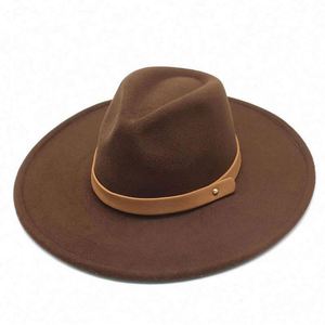 Chapeaux Fedora en feutre unisexe en gros, bord large de 9,5 cm, style vintage pour hommes et femmes, avec bande décorative, pour la pêche et les fêtes - Product Image 4