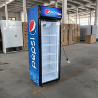 Réfrigérateur vertical commercial pour boissons, à température unique, avec porte vitrée et étagères réglables, à température mécanique