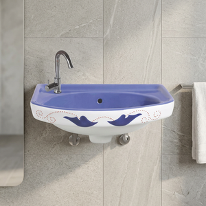 Contemporary Ceramic Wall Hung Wash Basin Sleek Hand Wash Sink for Hotels Villas Offices and Commercial Projects - Product Image 2