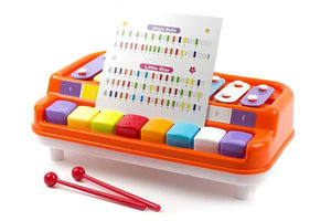 Piano <span class=keywords><strong>Xylophone</strong></span> 2 en 1 pour enfants, ensemble d'instruments de musique éducatifs, 8 touches avec des tons clairs et nettes, avec cartes musicales - Product Image 4