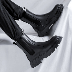 Botas de Cuero para Hombre, Moda 2026, Estilo Retro Coreano, Botas de Cuero de Caña Alta para Jóvenes - Product Image 4