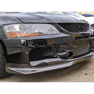 Lèvre de pare-chocs avant en fibre de carbone de style Ralliart pour Mitsubishi Lancer Evolution EVO 9 2006-2009 OLOTDI - Product Image 2