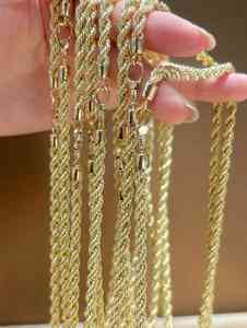תכשיטי זהב מלא תכשיטים סיטוני זהב 18 קראט תכשיטים צהוב רוז 18 קראט שרשרת טוויסט זהב אמיתי - Product Image 2