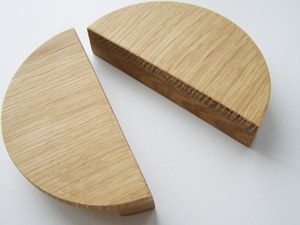Juego de 2 tiradores decorativos de madera para gabinetes, tiradores semicirculares para muebles, tiradores de madera de roble para cajones - Product Image 3