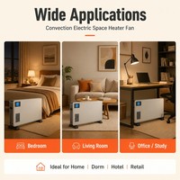 Chauffage par convection numérique, chauffage électrique pour pièce, thermostat intégré, affichage LED, silencieux, économie d'énergie, portable, pour la maison