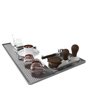 Juego de Accesorios de Cocina de Silicona Antideslizante, Tapete para Cafetería de 24x16 Pulgadas con Soporte para Tamper, Tapete de Secado Desmontable Resistente al Calor - Product Image 6