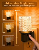 Veilleuse LED ZHILAI à brancher, avec capteur crépusculaire, intensité variable, en cristal ambré, pour chambre et salle de bain