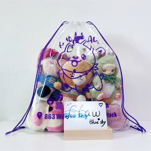 Sac à cordon transparent en PVC étanche personnalisé-Cadeaux promotionnels avec logo imprimé avec design réutilisable pour le commerce électronique, les festivals et l'image <span class=keywords><strong>de</strong></span> marque - Product Image 4