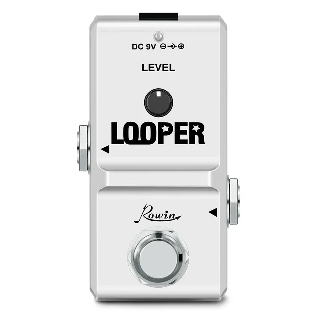 Rowin LN-332 48K Looper Electric Guitar Effect Loop Pedal 10 Minutes of Looping Unlimited Overdubs USB Port True Bypass In White