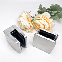 Penjepit Kaca Heavy Duty Stainless Steel Brushed Modern untuk Pemasangan Tiang, Balustrade, Dinding, Dek, Tangga, Braket, Pagar, Balkon, Mudah Dipasang