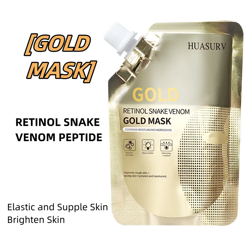 Vorrat Retinol-Beutel Gesichtsmaske Pflege Eigenmarke originale Kollagen Hautpflege-Maske Aufhellung Akne Reinigung gesichtsmaske Gold