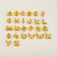 Dijes de Letras Iniciales de Burbuja Impermeables de Acero Inoxidable con Baño de Oro de 18K para la Fabricación de Joyas