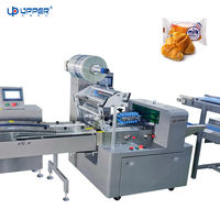 Ligne d'emballage automatique de croissants facile à utiliser avec un support de distribution pour les comprimés déshydratants et les sachets de boissons
