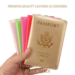 Portefeuille porte-cartes en cuir PU sur mesure pour passeport, format 4x3 pouces, vente en gros, États-Unis - Product Image 1