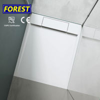 Receveur de douche carré en résine acrylique SMC ultra-plat, surface solide, pierre artificielle, pour cabine de douche d'hôtel, certifié CUPC