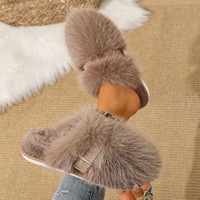 Nouvelles pantoufles Baotou Maillard en fourrure pour l'extérieur, pantoufles d'automne et d'hiver, pantoufles en fourrure tendance et polyvalentes