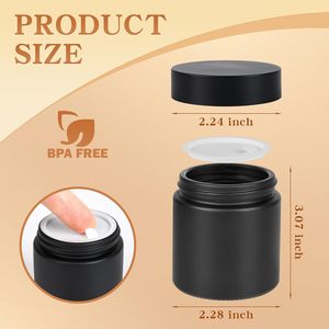 Bouteille en plastique souple noire de 180 ml en PEHD pour poudre de nutrition sportive, scellable, pour protéines, médicaments et suppléments - Product Image 2