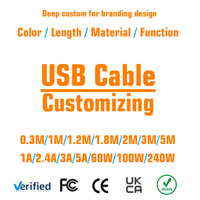 Fabricante de Cables USB C Personalizados, Cable de Carga para Exteriores 6 en 1 PD 240W Tipo-C USB de 1.2M, Linterna, Lámpara, Cables de Datos para Cámara