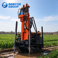 Foreuse hydraulique diesel sur chenilles de 260 m pour puits d'eau, machine de forage profond pour applications d'irrigation et de forage de nappes phréatiques