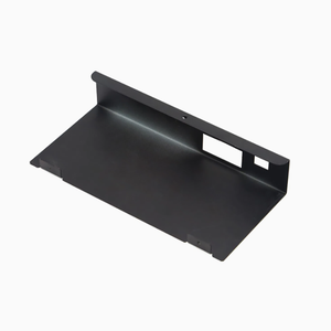 <b>Black</b> Metal <b>Shelf</b> <b>Bracket</b> With Cutout Slots For Wall Mounting - Product Image 2