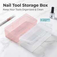 Boîte de rangement transparente en plastique pour outils à ongles, organiseur de manucure pour accessoires de nail art