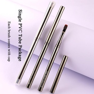 Ensemble de pinceaux à ongles fins en nylon, dégradé ombré, ovales, plats, ronds, pour gel de construction et liner, pour nail art French Manucure - Product Image 2