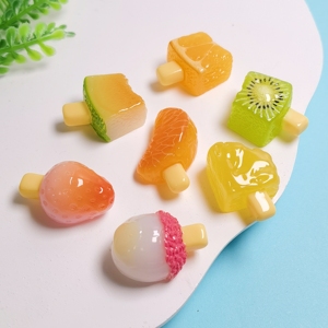 ชุดใหญ่ 100 ชิ้น ขนาด 20*32 มม. ตุ๊กตาเรซิ่นจิ๋ว รูปอาหาร ของตกแต่งบ้าน ผลไม้จำลอง ส้ม สตรอว์เบอร์รี <span class=keywords><strong>ไอ</strong></span><span class=keywords><strong>ศ</strong></span>กรีม สำหรับตกแต่งบ้าน งานปาร์ตี้ - Product Image 5
