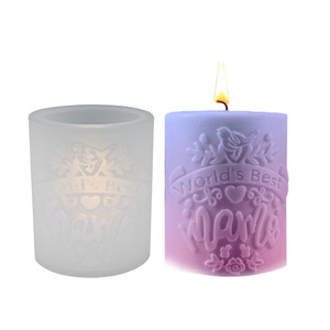 Moules en <span class=keywords><strong>silicone</strong></span> écologiques YLX Word's Best Mama Letters (cylindriques) pour bougies décoratives parfumées - Product Image 2
