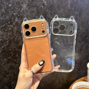 <span class=keywords><strong>Coque</strong></span> de téléphone <span class=keywords><strong>antichoc</strong></span> en TPU souple avec oreilles de chat 3D transparentes et mignonnes pour <span class=keywords><strong>iPhone</strong></span> 17 Air 16 E 15 14 13 12 11 Pro X XS Max XR <span class=keywords><strong>8</strong></span> <span class=keywords><strong>Plus</strong></span> - Product Image 1