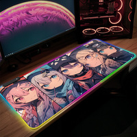 Tapis de souris de jeu RGB personnalisé avec sublimation, logo imprimé, base en caoutchouc antidérapante, LED, écologique, 300x250mm, 2mm d'épaisseur, rectangulaire