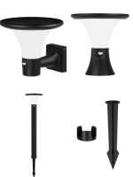 Nouvelle conception de lampadaire solaire étanche avec capteur de mouvement PIR, lumière de colonne solaire étanche pour jardin