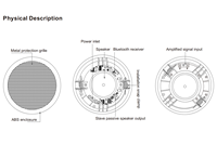 FYB – haut-parleur bluetooth de plafond sans fil, haut-parleur audio d'intérieur intelligent à 2 canaux