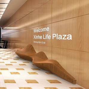 Y677-Silla de Arte de Banco público grande de aire en lonchas de madera para centro comercial de hotel o área de jardín - Product Image 5