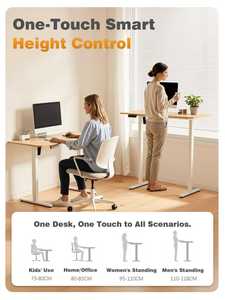 PRORIALS <span class=keywords><strong>Bureau</strong></span> <span class=keywords><strong>d</strong></span>'<span class=keywords><strong>angle</strong></span> robuste à moteur unique et réglable en hauteur pour petite bibliothèque domestique, station <span class=keywords><strong>d</strong></span>'enregistrement et de podcast, anti-vibration - Product Image 2