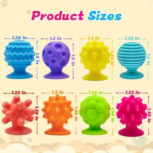 Paquete de 8 Juguetes Sensoriales de Silicona para Niños con <span class=keywords><strong>Autismo</strong></span>, Juguetes con Ventosas para Calmar la Ansiedad - Product Image 2